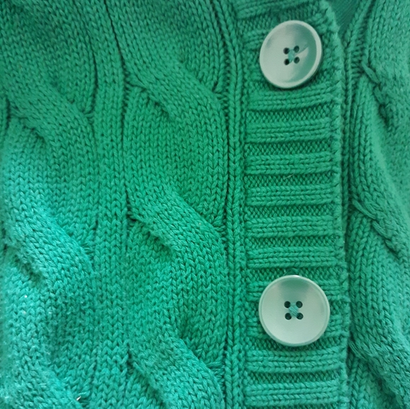 NEW STYLE AND CO WOMEN'S CARDIGAN SWEATER SIZE MEDIUM GREEN COTTON - Picture 4 of 5